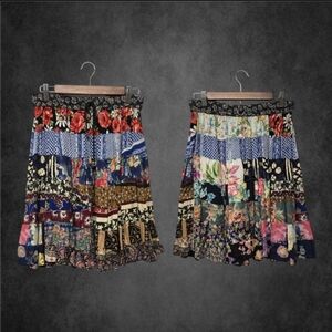 Vintage Floral Patchwork Mini Skirt